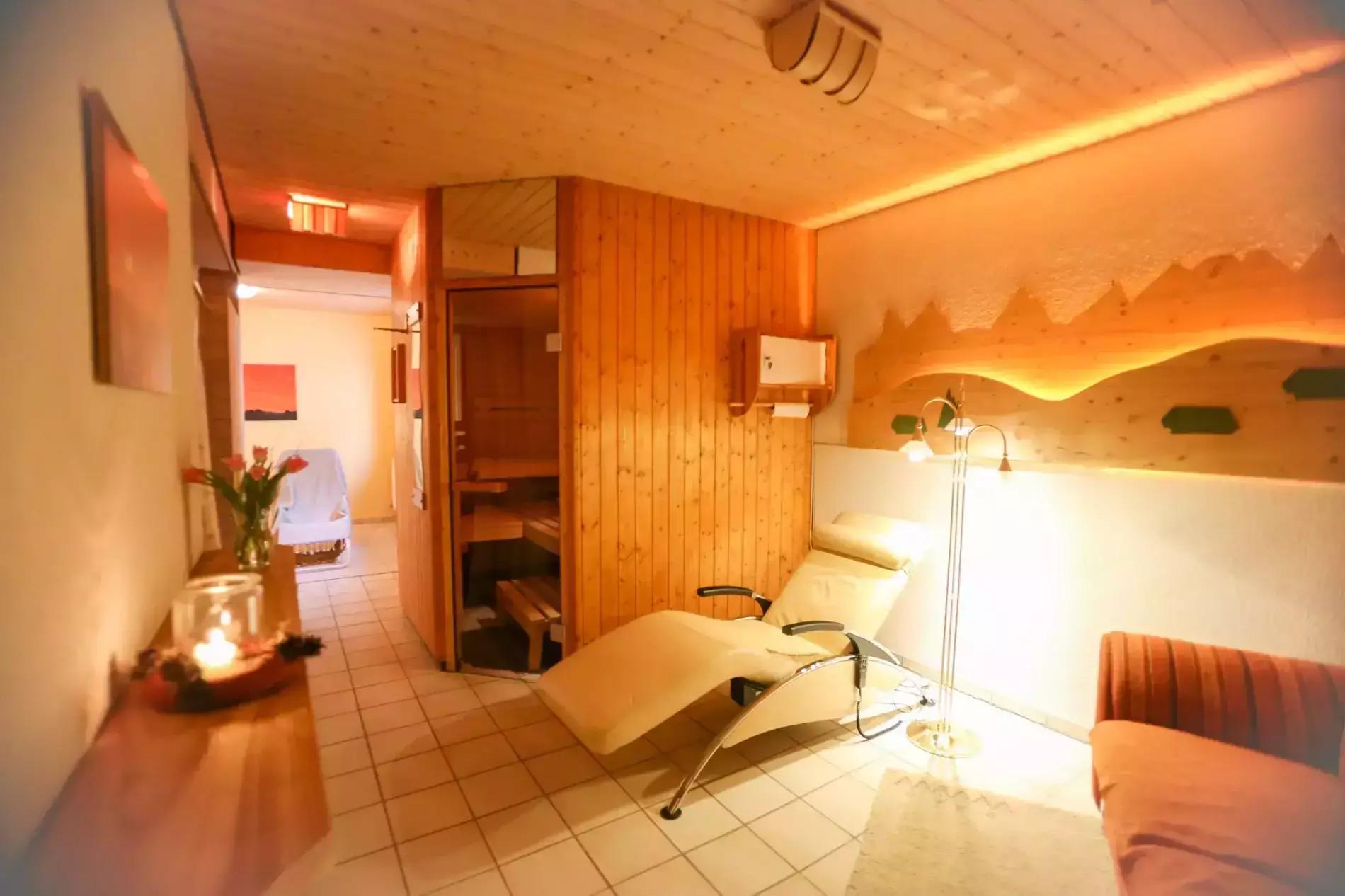 Sauna und Spa im Wellnessbereich des Appartement Bergblick 